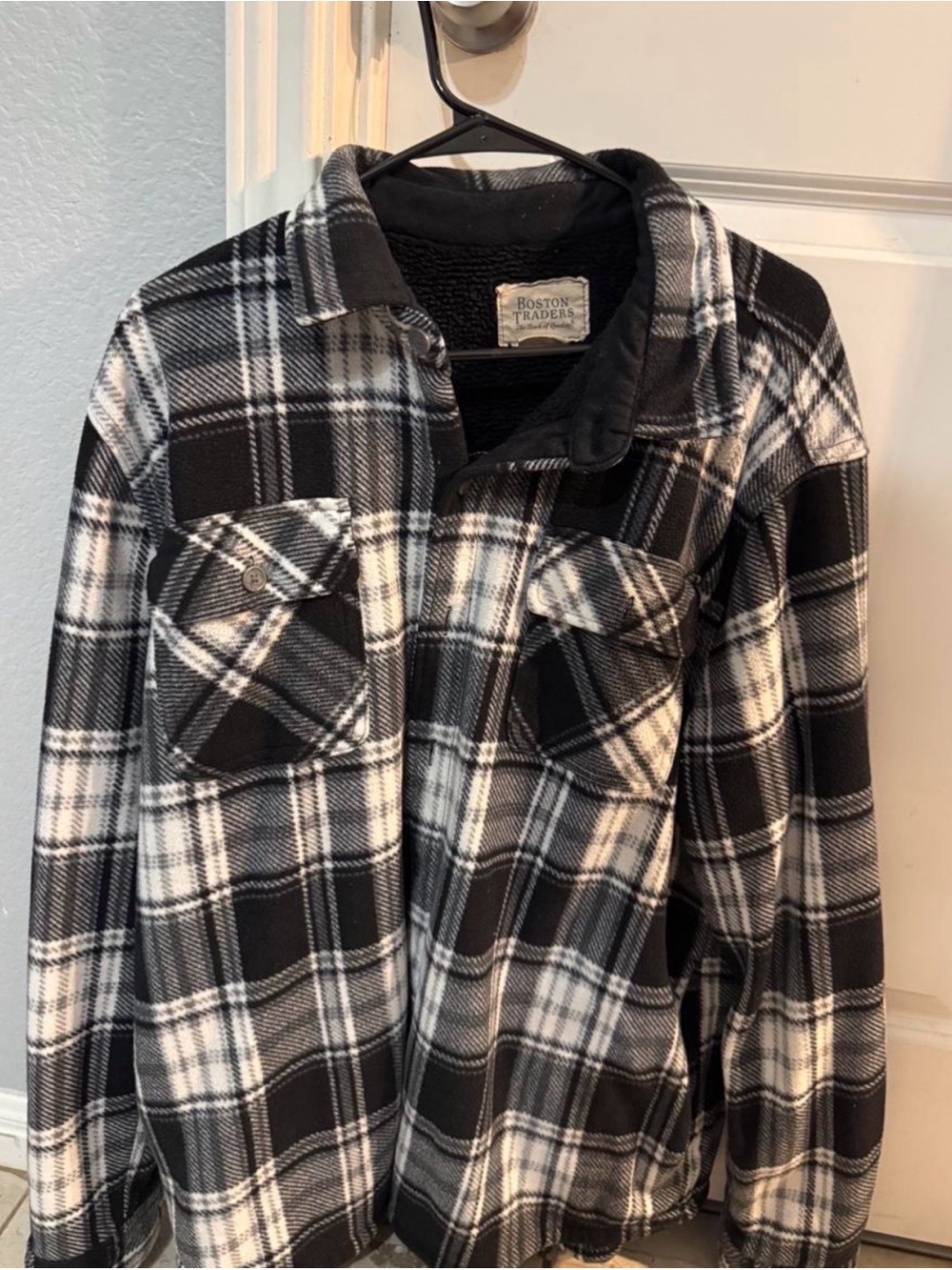 Boston Traders Black & White Plaid Shirt Jacket